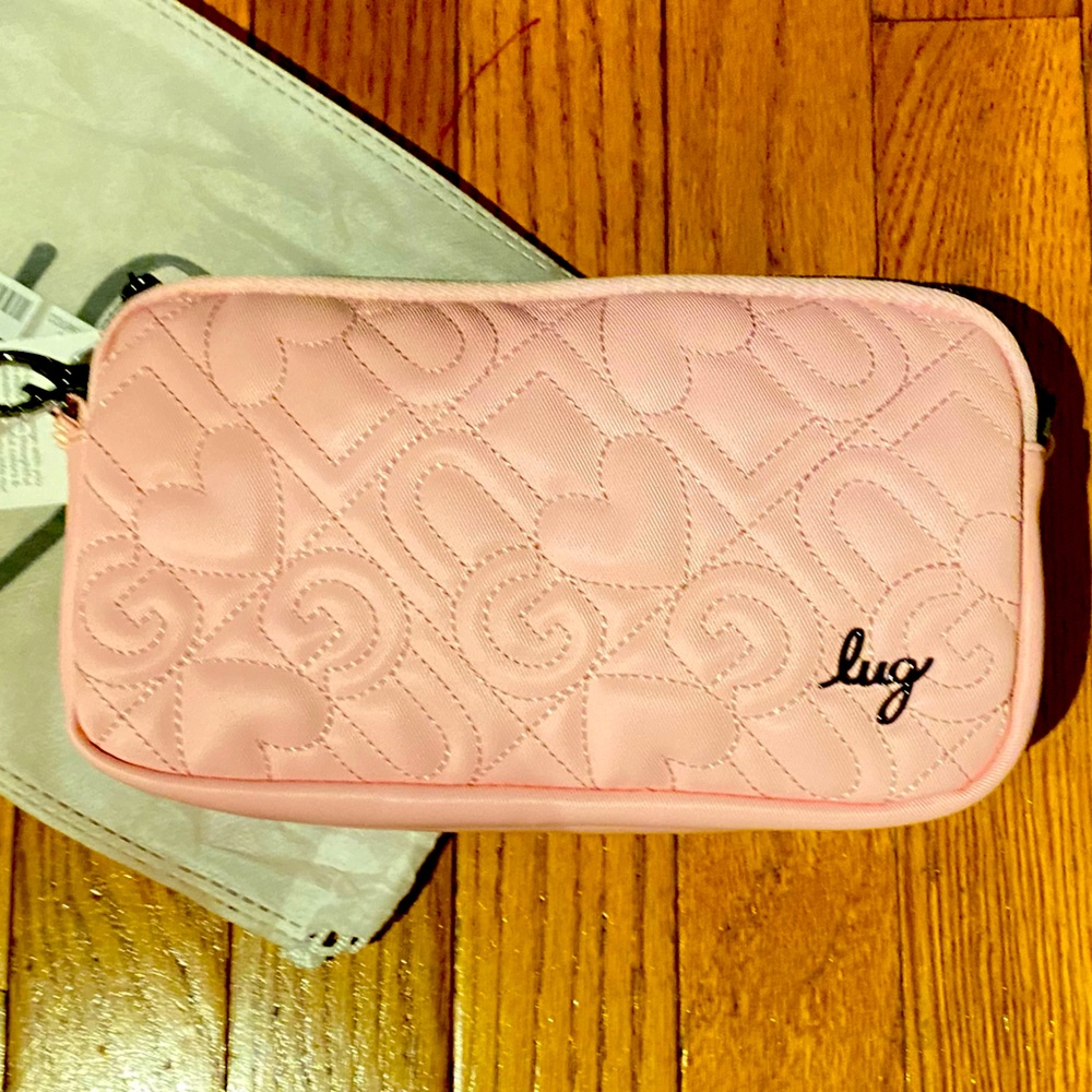 NWT: NEWEST LUG COUPE XL LE SATIN LUXE CONVERTIBLE CROSSBODY BAG- BUBBLE PINK